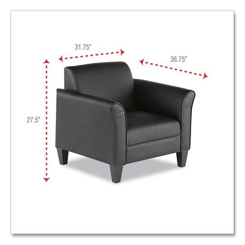 Alera Reception Lounge Sofa Series Club Chair, 35.43" x 30.7" x 32.28", Black Seat, Black Back, Black Base. Picture 5