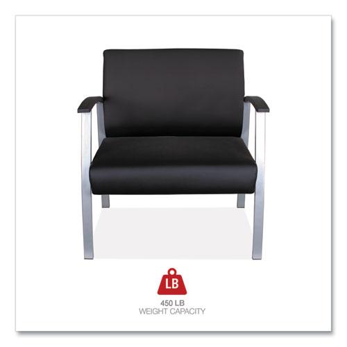 Alera metaLounge Series Bariatric Guest Chair, 30.51" x 26.96" x 33.46", Black Seat, Black Back, Silver Base. Picture 6