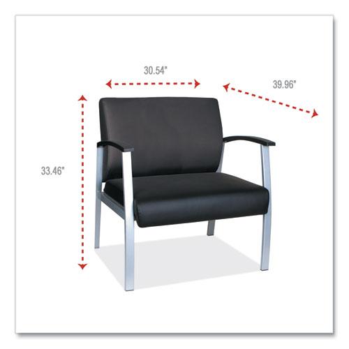 Alera metaLounge Series Bariatric Guest Chair, 30.51" x 26.96" x 33.46", Black Seat, Black Back, Silver Base. Picture 8