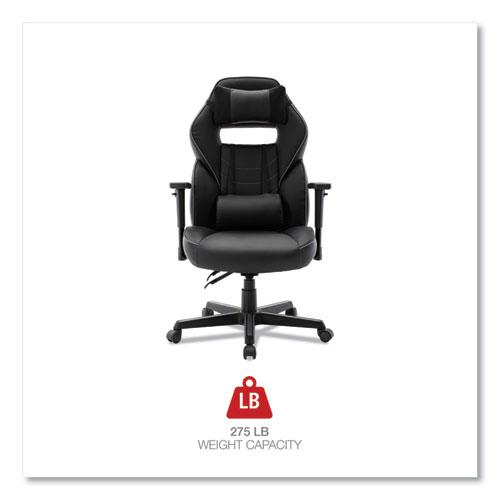 Racing Style Ergonomic Gaming Chair, Supports 275 lb, 15.91" to 19.8" Seat Height, Black/Gray Trim Seat/Back, Black/Gray Base. Picture 9
