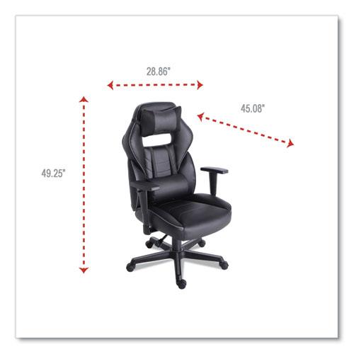 Racing Style Ergonomic Gaming Chair, Supports 275 lb, 15.91" to 19.8" Seat Height, Black/Gray Trim Seat/Back, Black/Gray Base. Picture 11