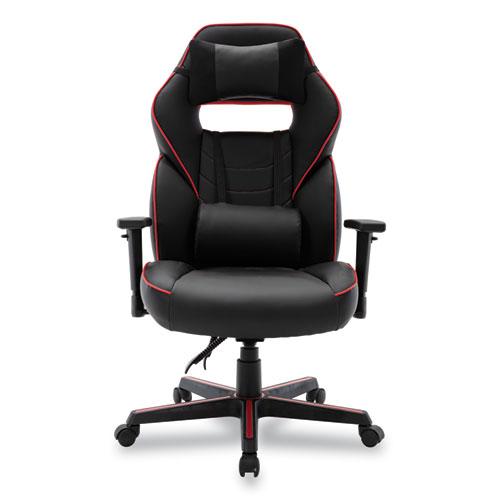 Racing Style Ergonomic Gaming Chair, Supports 275 lb, 15.91" to 19.8" Seat Height, Black/Red Trim Seat/Back, Black/Red Base. Picture 9