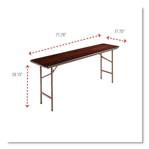 Wood Folding Table, Rectangular, 71.88w x 17.75d x 29.13h, Mahogany. Picture 7