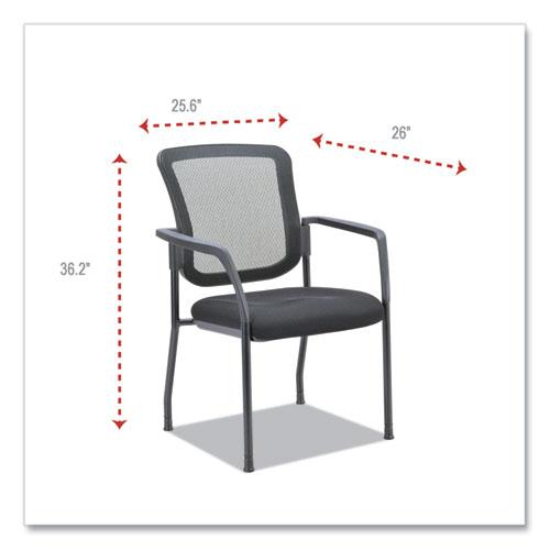 Alera Mesh Guest Stacking Chair, 26" x 25.6" x 36.2", Black Seat, Black Back, Black Base. Picture 11