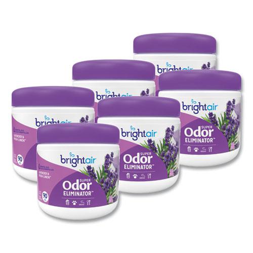 Super Odor Eliminator, Lavender and Fresh Linen, Purple, 14 oz Jar, 6/Carton. Picture 1