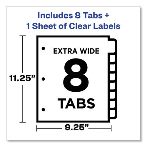 Print and Apply Index Maker Clear Label Dividers, Extra Wide Tab, 8-Tab, 11.25 x 9.25, White, 1 Set. Picture 3
