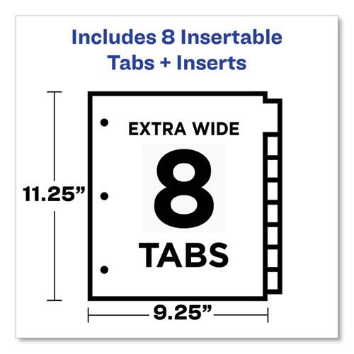 Insertable Big Tab Plastic 2-Pocket Dividers, 8-Tab, 11.13 x 9.25, Assorted, 1 Set. Picture 3