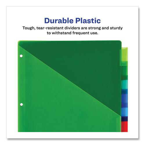 Insertable Big Tab Plastic 2-Pocket Dividers, 8-Tab, 11.13 x 9.25, Assorted, 1 Set. Picture 5