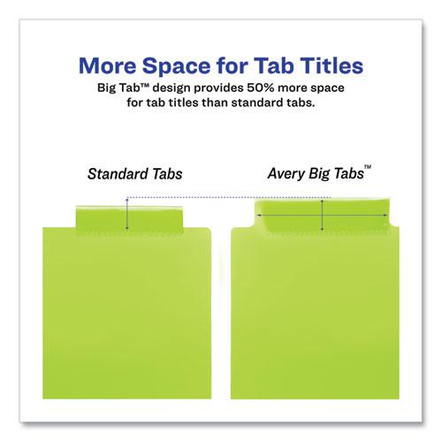 Insertable Big Tab Plastic 2-Pocket Dividers, 8-Tab, 11.13 x 9.25, Assorted, 1 Set. Picture 6