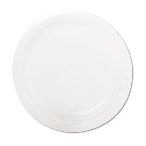 Quiet Classic Laminated Foam Dinnerware Plate, 9" dia, White, 125/Pack. Picture 1