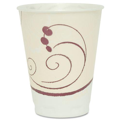 Trophy Plus Dual Temperature Insulated Cups in Symphony Design, 12 oz, Beige, 100/Pack. Picture 1