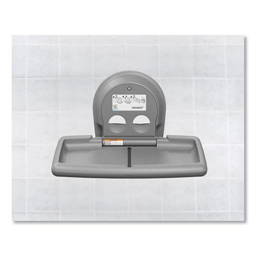 Baby Changing Station, Wall Horizontal Mount, 36.5 x 21.25, Gray. Picture 1