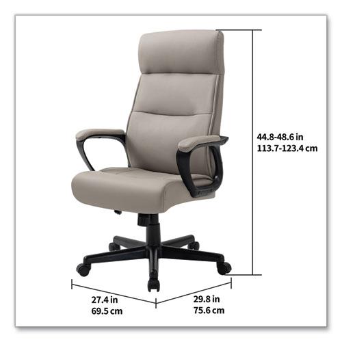 Alera Oxnam Series High-Back Task Chair, Supports Up to 275 lbs, 17.56" to 21.38" Seat Height, Tan Seat/Back, Black Base. Picture 5