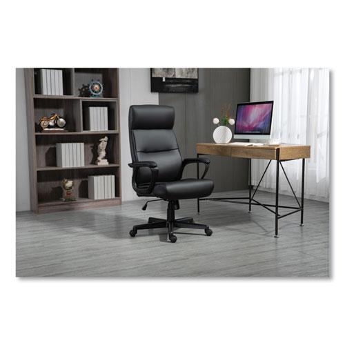 Alera Oxnam Series High-Back Task Chair, Supports Up to 275 lbs, 17.56" to 21.38" Seat Height, Black Seat/Back, Black Base. Picture 8