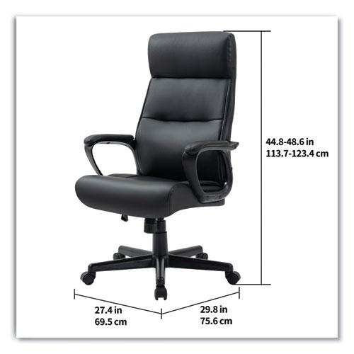 Alera Oxnam Series High-Back Task Chair, Supports Up to 275 lbs, 17.56" to 21.38" Seat Height, Black Seat/Back, Black Base. Picture 7