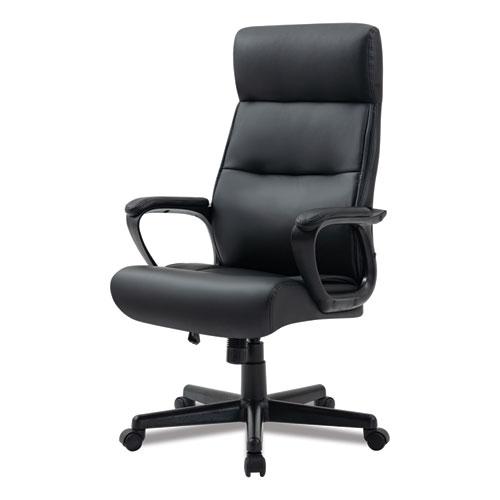 Alera Oxnam Series High-Back Task Chair, Supports Up to 275 lbs, 17.56" to 21.38" Seat Height, Black Seat/Back, Black Base. Picture 3
