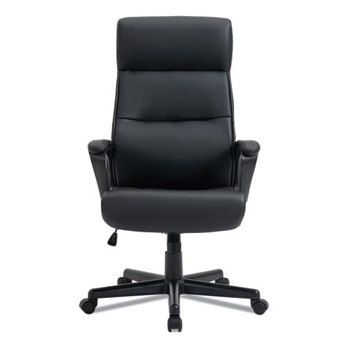 Alera Oxnam Series High-Back Task Chair, Supports Up to 275 lbs, 17.56" to 21.38" Seat Height, Black Seat/Back, Black Base. Picture 2