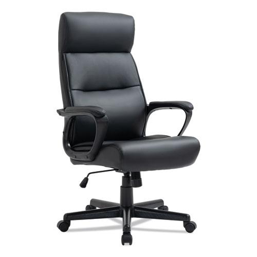 Alera Oxnam Series High-Back Task Chair, Supports Up to 275 lbs, 17.56" to 21.38" Seat Height, Black Seat/Back, Black Base. Picture 1