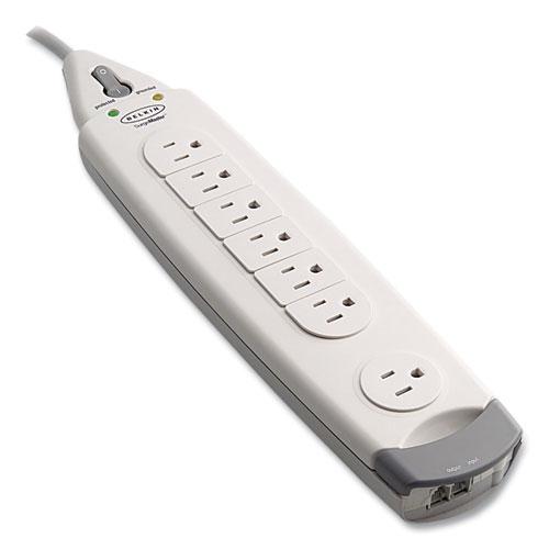 SurgeMaster Home Series Surge Protector, 7 AC Outlets, 12 ft Cord, 1,045 J, White. Picture 3