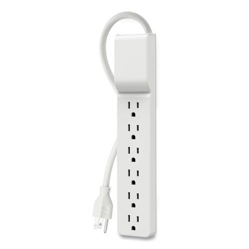 Home/Office Surge Protector, 6 AC Outlets, 6 ft Cord, 720 J, White. Picture 3