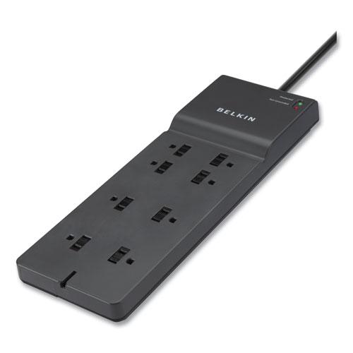 Home/Office Surge Protector, 8 AC Outlets, 8 ft Cord, 2,500 J, Black. Picture 2