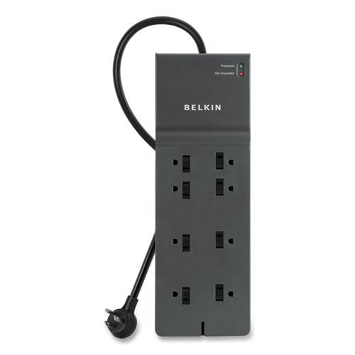 Home/Office Surge Protector, 8 AC Outlets, 8 ft Cord, 2,500 J, Black. Picture 3