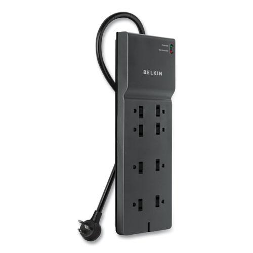 Home/Office Surge Protector, 8 AC Outlets, 8 ft Cord, 2,500 J, Black. Picture 4