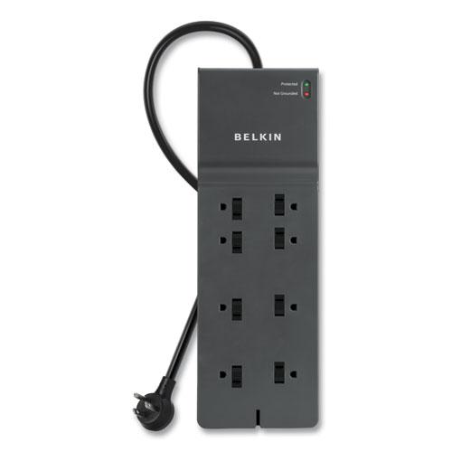 Home/Office Surge Protector, 8 AC Outlets, 8 ft Cord, 2,500 J, Black. Picture 1