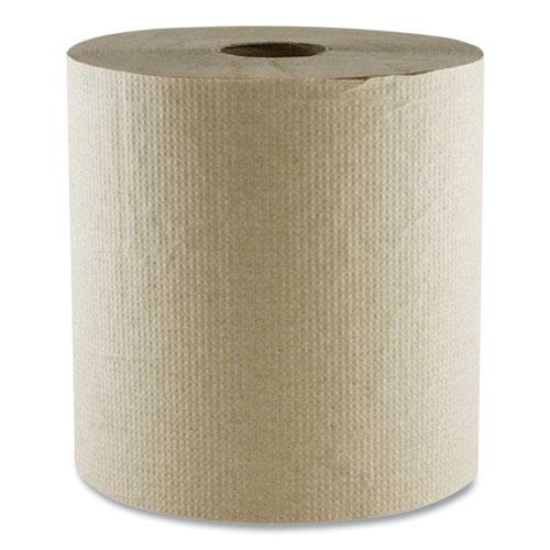 Hard Wound Towel, 1 Ply, 8" x 700 ft, Kraft, 6/Carton. Picture 1
