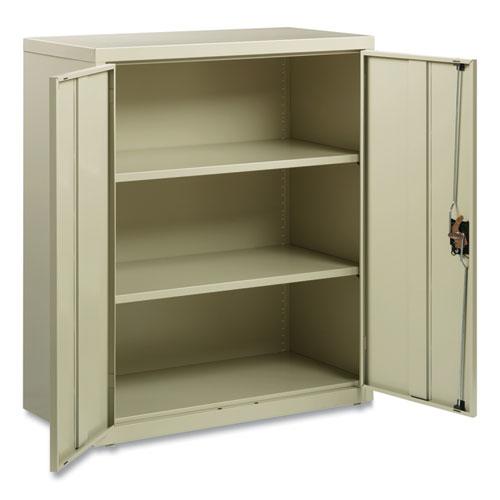 Fully Assembled Storage Cabinets, 3 Shelves, 36" x 18" x 42", Putty. Picture 2