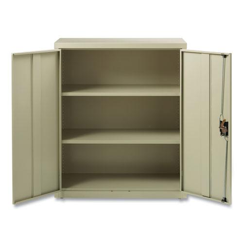 Fully Assembled Storage Cabinets, 3 Shelves, 36" x 18" x 42", Putty. Picture 4