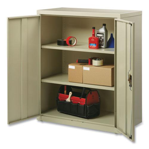 Fully Assembled Storage Cabinets, 3 Shelves, 36" x 18" x 42", Putty. Picture 1