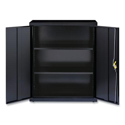 Fully Assembled Storage Cabinets, 3 Shelves, 36" x 18" x 42", Black. Picture 3