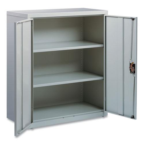 Fully Assembled Storage Cabinets, 3 Shelves, 36" x 18" x 42", Light Gray. Picture 5
