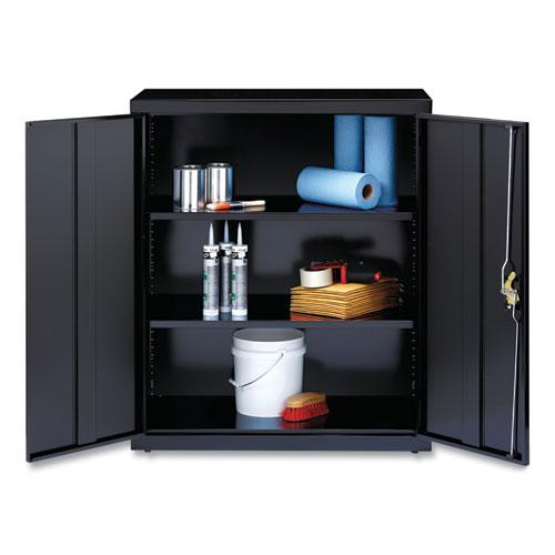 Fully Assembled Storage Cabinets, 3 Shelves, 36" x 18" x 42", Black. Picture 4