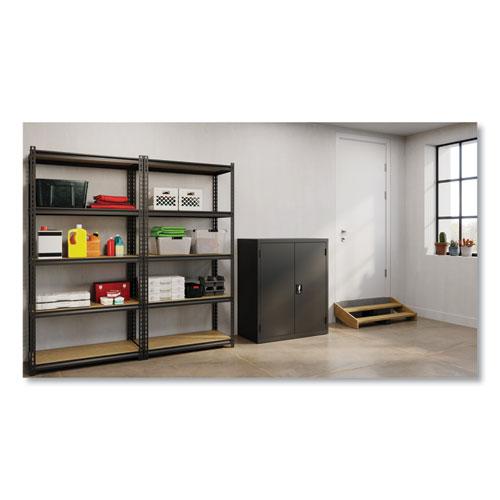 Fully Assembled Storage Cabinets, 3 Shelves, 36" x 18" x 42", Black. Picture 6