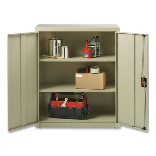 Fully Assembled Storage Cabinets, 3 Shelves, 36" x 18" x 42", Putty. Picture 8