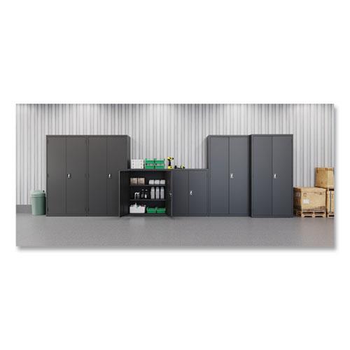 Fully Assembled Storage Cabinets, 3 Shelves, 36" x 18" x 42", Black. Picture 7