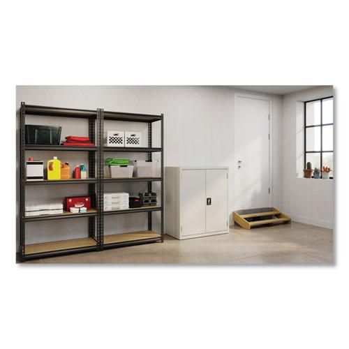 Fully Assembled Storage Cabinets, 3 Shelves, 36" x 18" x 42", Light Gray. Picture 7