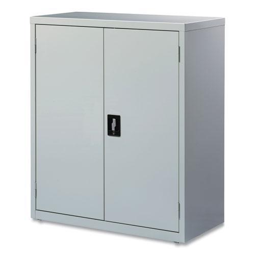 Fully Assembled Storage Cabinets, 3 Shelves, 36" x 18" x 42", Light Gray. Picture 8