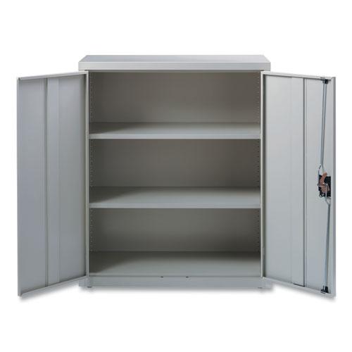 Fully Assembled Storage Cabinets, 3 Shelves, 36" x 18" x 42", Light Gray. Picture 9