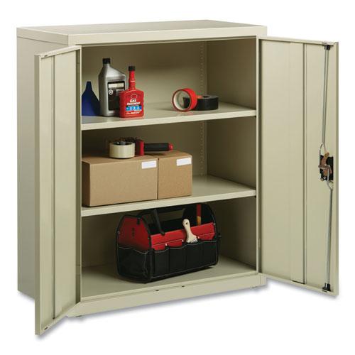 Fully Assembled Storage Cabinets, 3 Shelves, 36" x 18" x 42", Putty. Picture 10