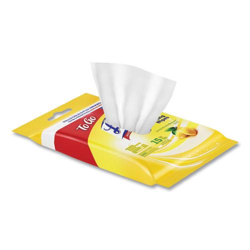 Disinfecting Wipes Flatpacks, 1-Ply, 6.69 x 7.87, Lemon and Lime Blossom, White, 15 Wipes/Flat Pack, 24 Flat Packs/Carton. Picture 3