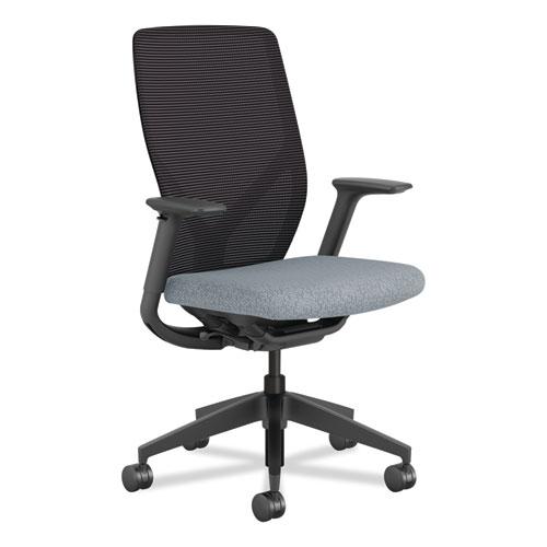 Flexion Mesh Back Task Chair, Supports Up to 300 lb, 14.81" to 19.7" Seat Height, Black/Basalt. Picture 1