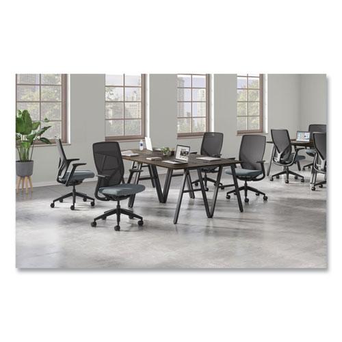 Flexion Mesh Back Task Chair, Supports Up to 300 lb, 14.81" to 19.7" Seat Height, Black/Basalt. Picture 7