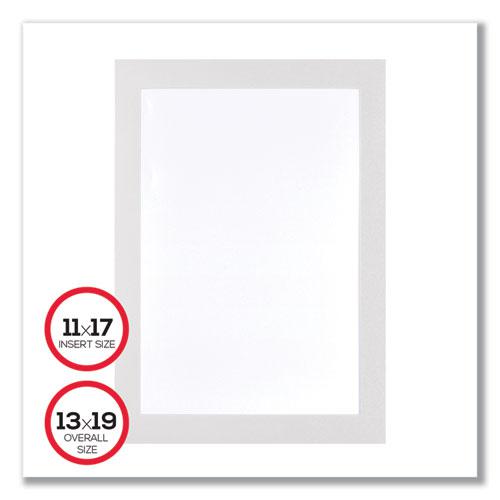 Self Adhesive Sign Holders, 11 x 17, Clear with White Border, 2/Pack. Picture 7