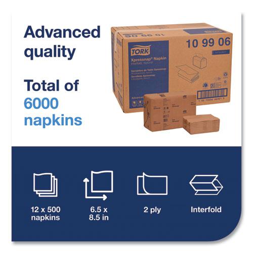 Xpressnap Interfold Dispenser Napkins, 2-Ply, 6.5 x 8.5, Natural, 500/Pack, 12 Packs/Carton. Picture 4