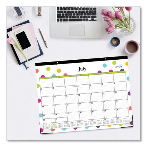 Teacher Dots Academic Desk Pad, 22 x 17, Black Binding, Clear Corners, 12-Month (July to June): 2023 to 2024. Picture 4