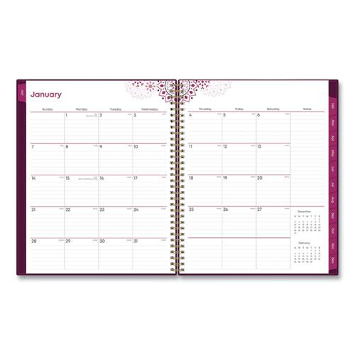 Gili Weekly/Monthly Planner, Gili Jewel Tone Artwork, 11 x 8.5, Plum Cover, 12-Month (Jan to Dec): 2024. Picture 3