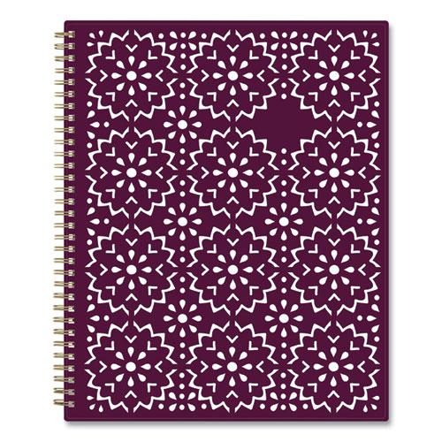 Gili Weekly/Monthly Planner, Gili Jewel Tone Artwork, 11 x 8.5, Plum Cover, 12-Month (Jan to Dec): 2024. Picture 4
